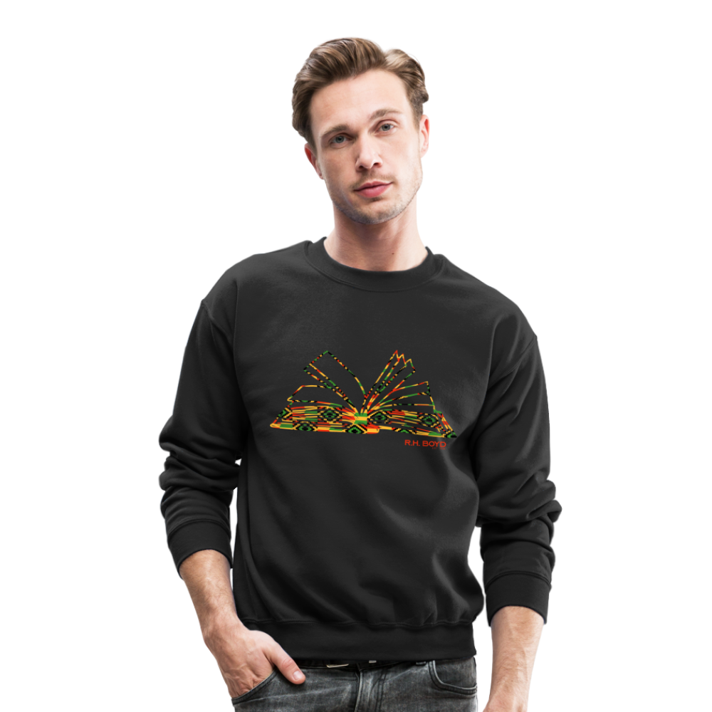 R.H. Boyd Kente Book – Adult Sweatshirt - Logo FRONT - black