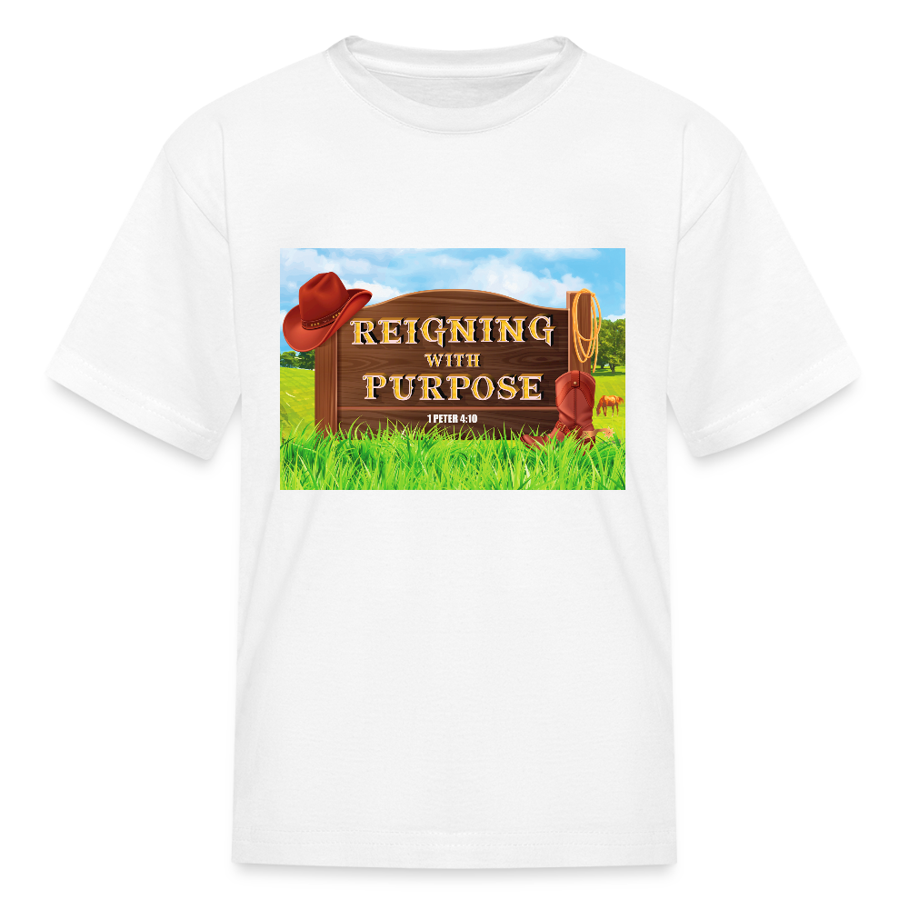 Reigning with Purpose VBS Kids TShirt - white