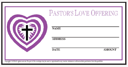 Pastor's Love Offering Envelope: 2 color
