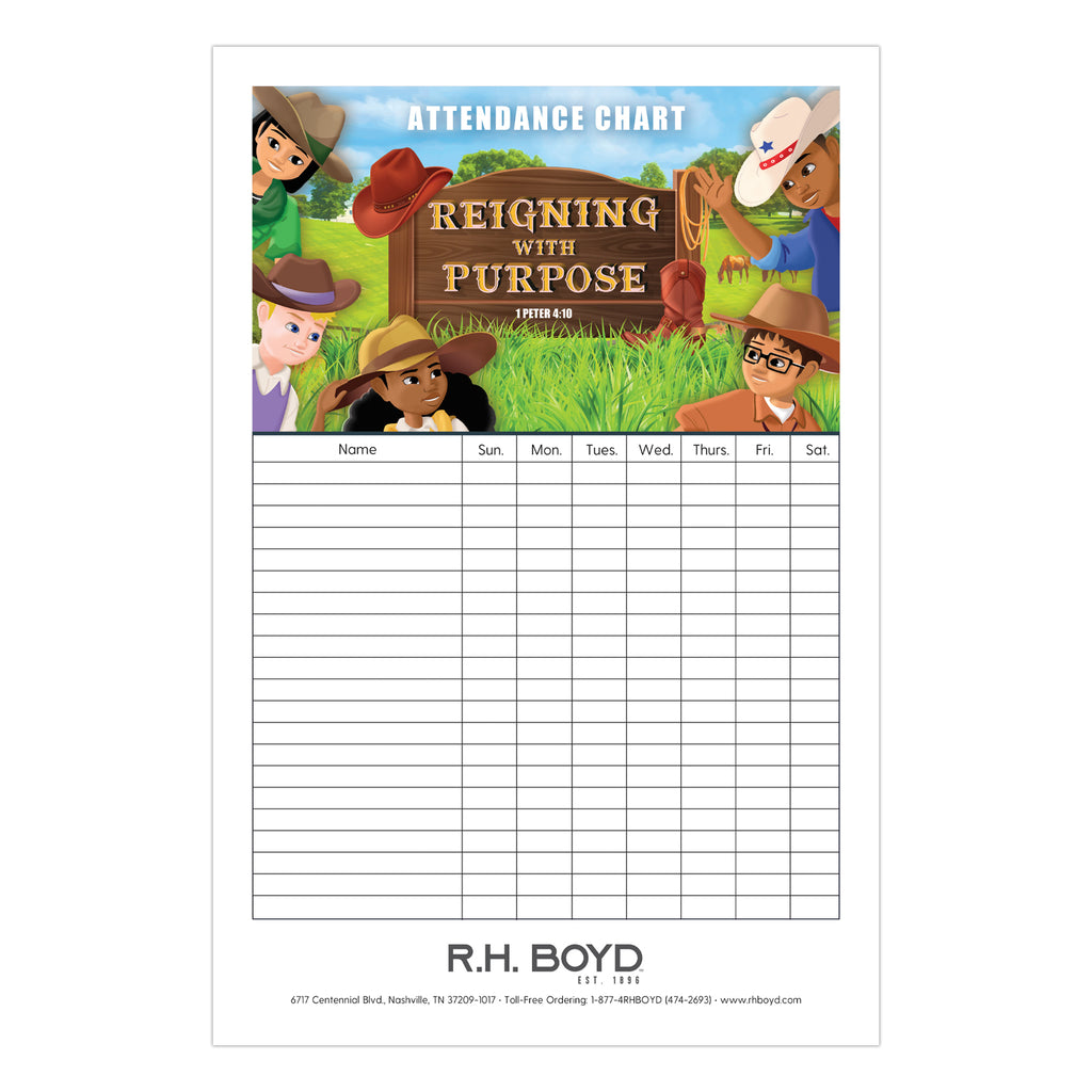 Reigning with Purpose: Attendance Chart