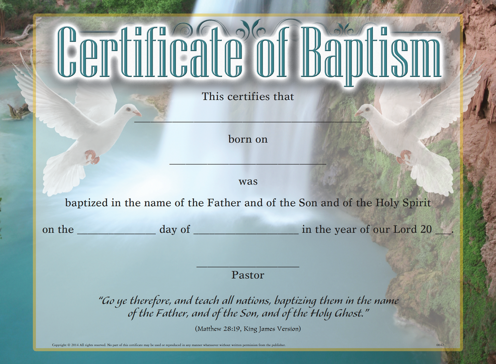 Certificate of Baptism