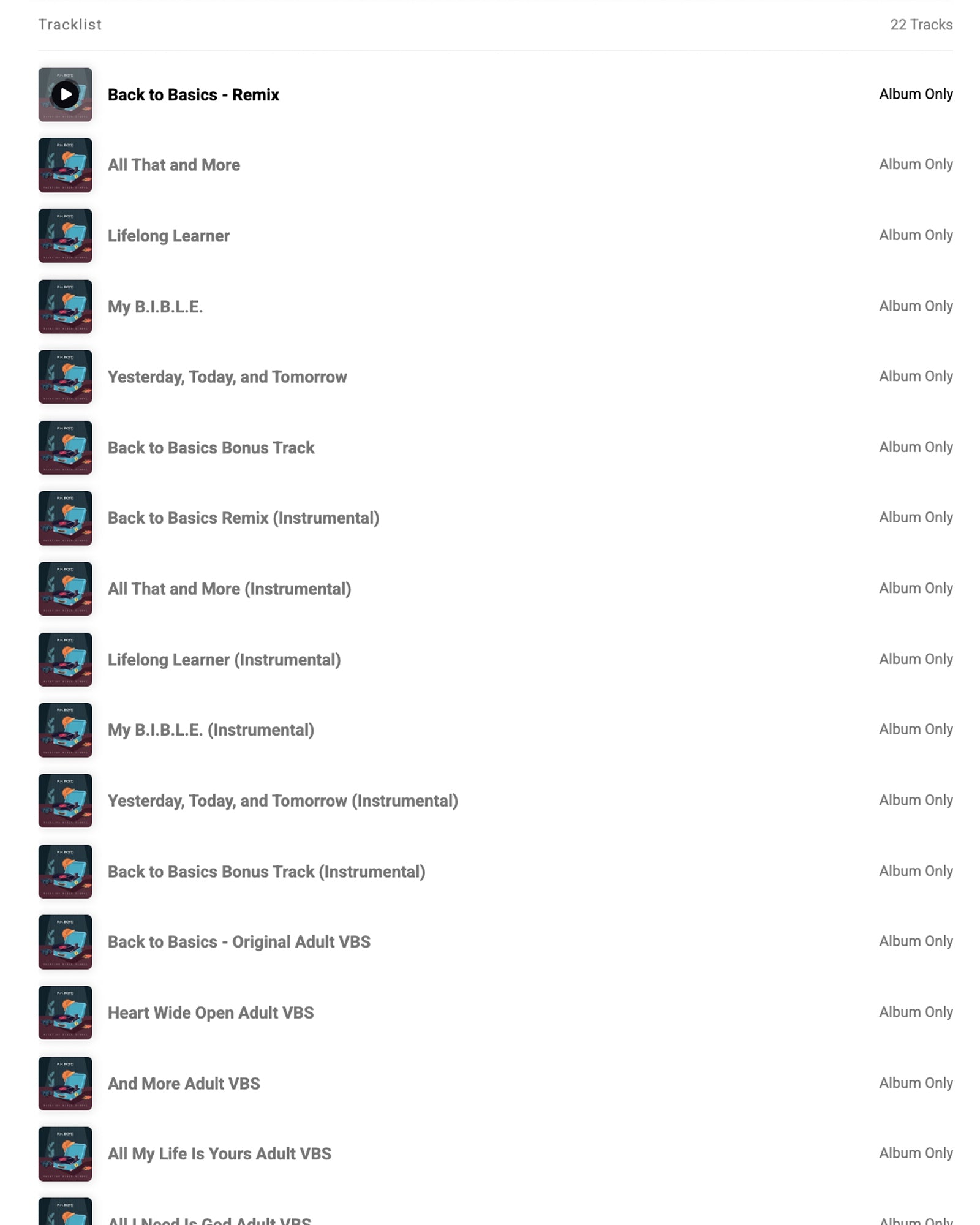 Back to Basics: B.I.B.L.E. Album MP3 Download