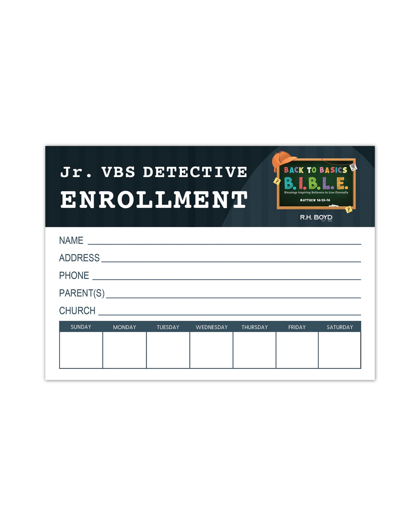 Back To Basics B.I.B.L.E.: Enrollment Card (25pk)