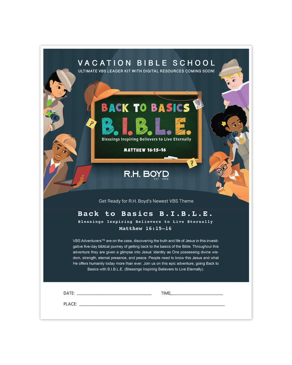 Back To Basics B.I.B.L.E.: VBS Announcement Flyer (25 pack) – R.H. Boyd