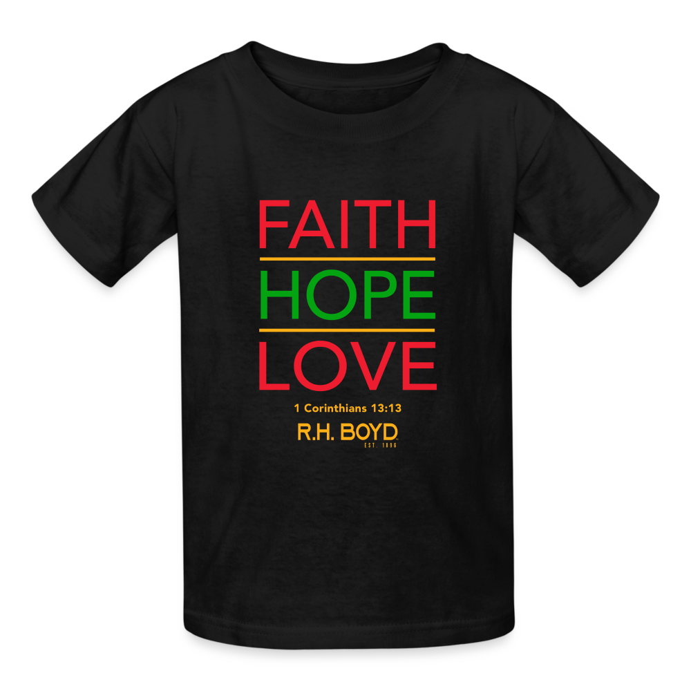 Faith, Hope, Love – Kids' T-Shirt - black