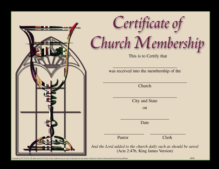 Certificate Of Church Membership