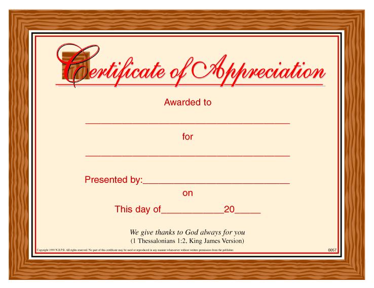 Appreciation Certificate – R.H. Boyd