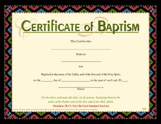 Baptism Certificate-wallet