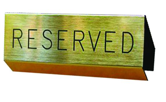 Reserved Pew Sign: Pew Sign