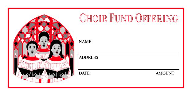 Choir Fund Offering Envelope: 2 color