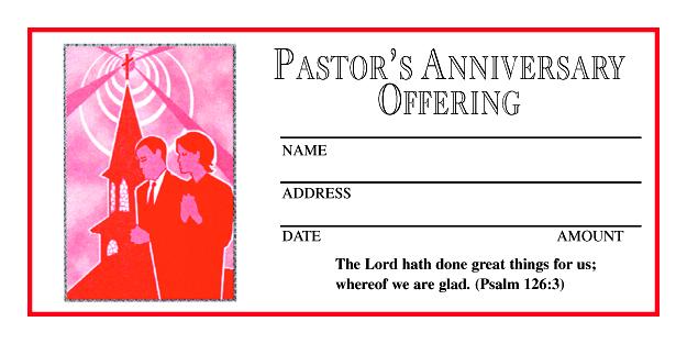 Pastor's Anniversary Offering Envelope: 2 color