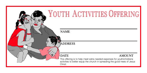 Youth Activities Offering Envelope: 2 color
