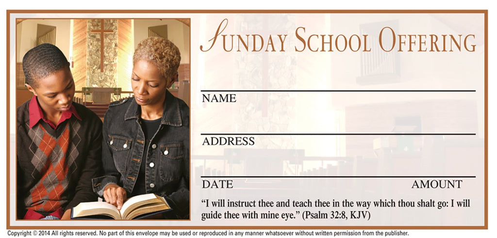 Sunday School Offering Envelope: 4 color