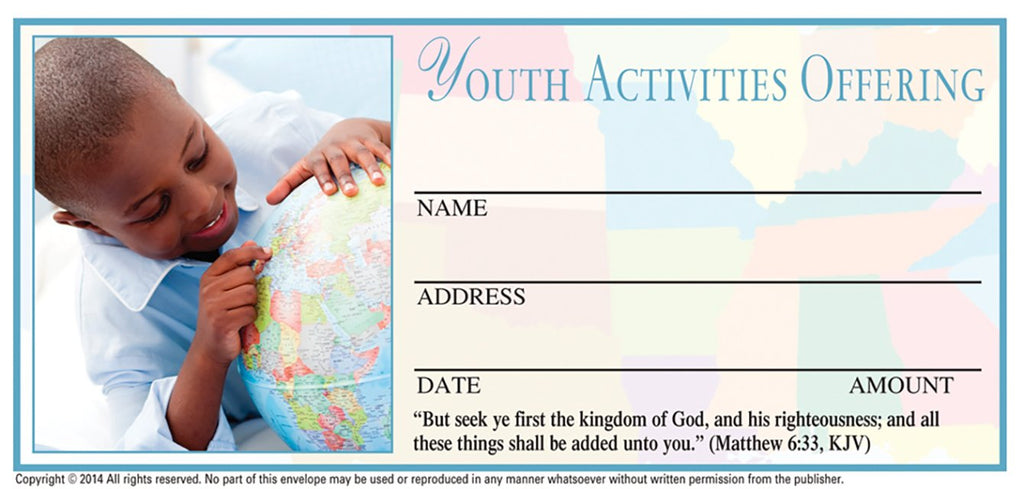 Youth Activities Offering Envelope: 4 color