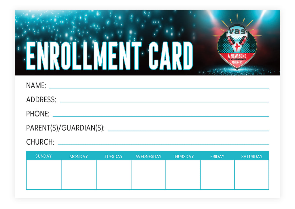 2021 VBS Enrollment Card, Pack of 50
