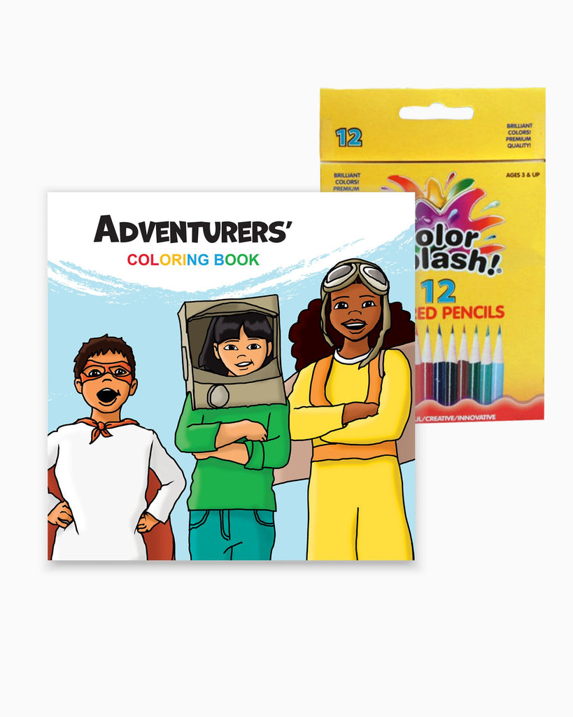 Adventurers' Coloring Book 
w. Colored Pencils