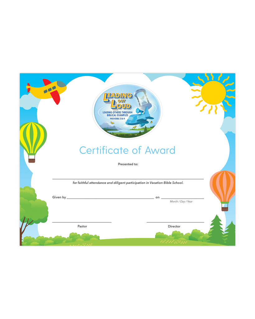 Leading Out Loud Certificate of Award