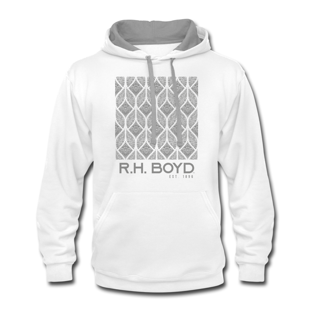 WAVES – White/Dark Gray – Contrast Hoodie - white/gray