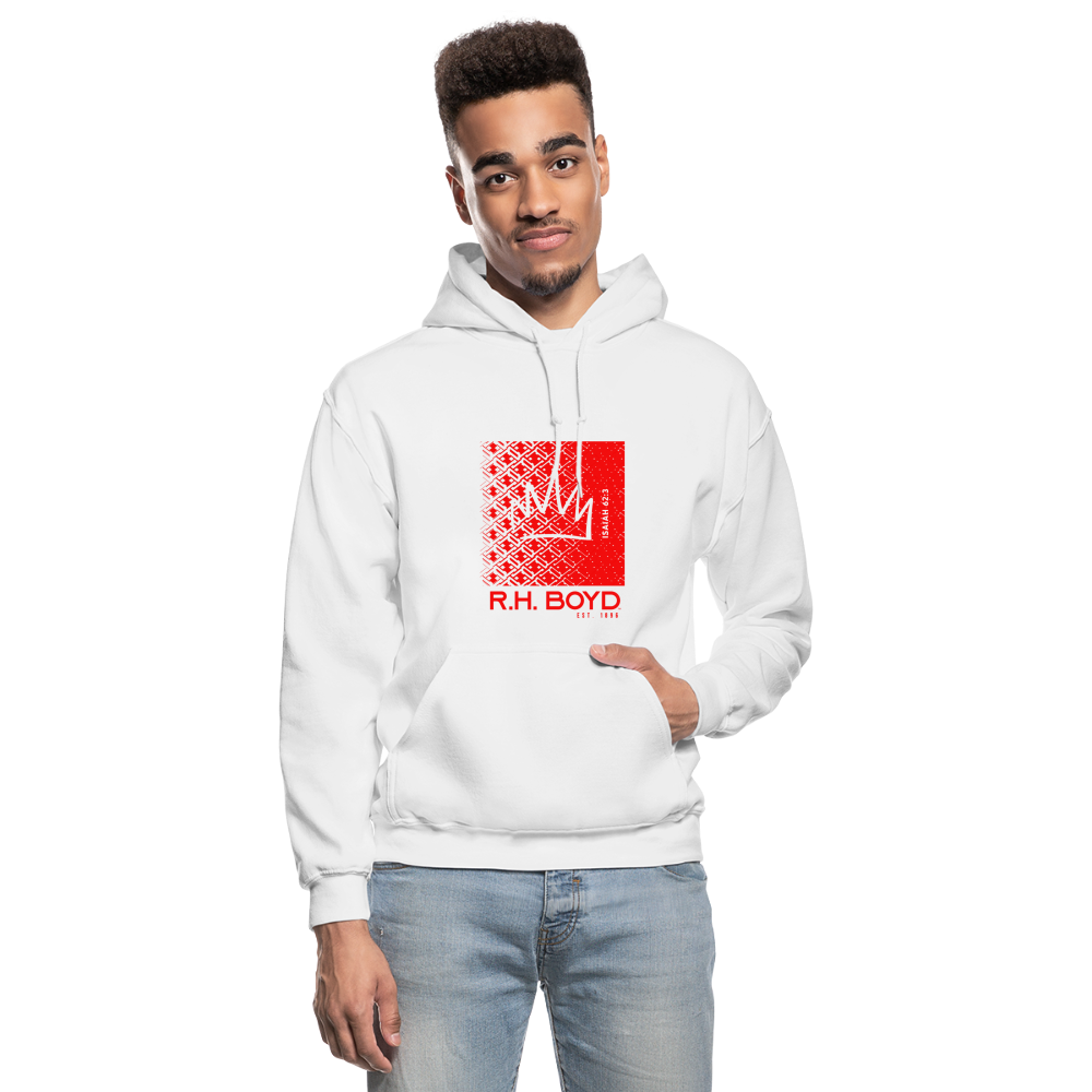 FADE – white/red – Gildan Heavy Blend Adult Hoodie - white