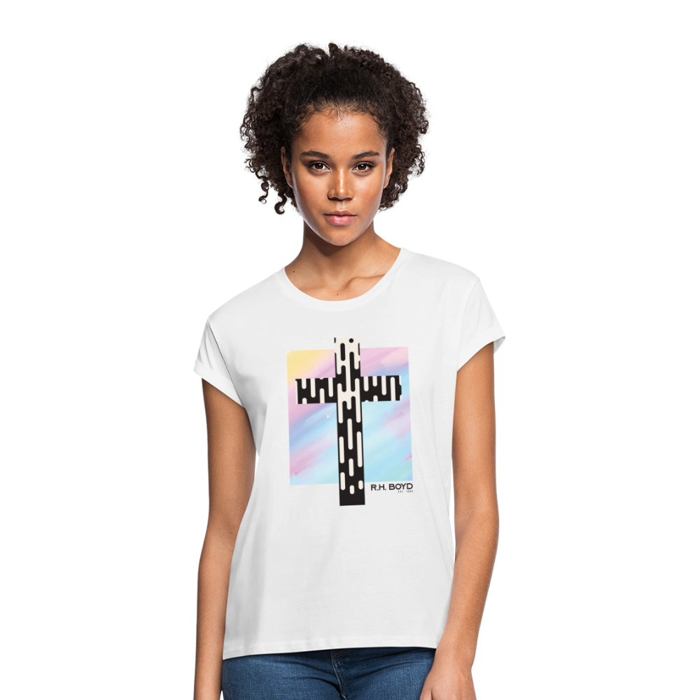 Colorful Cross - Women's T-Shirt (BLK Logo) - white