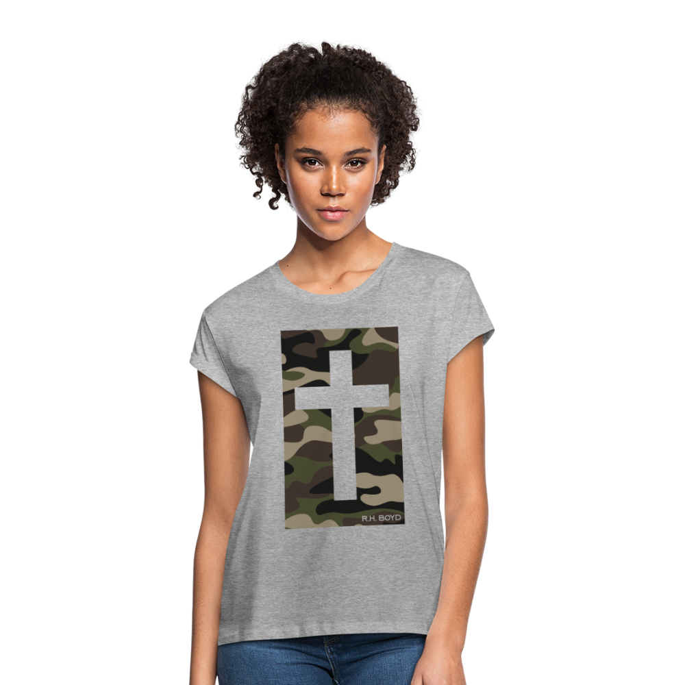 Camo Cross - Women's Cotton T-Shirt - heather gray