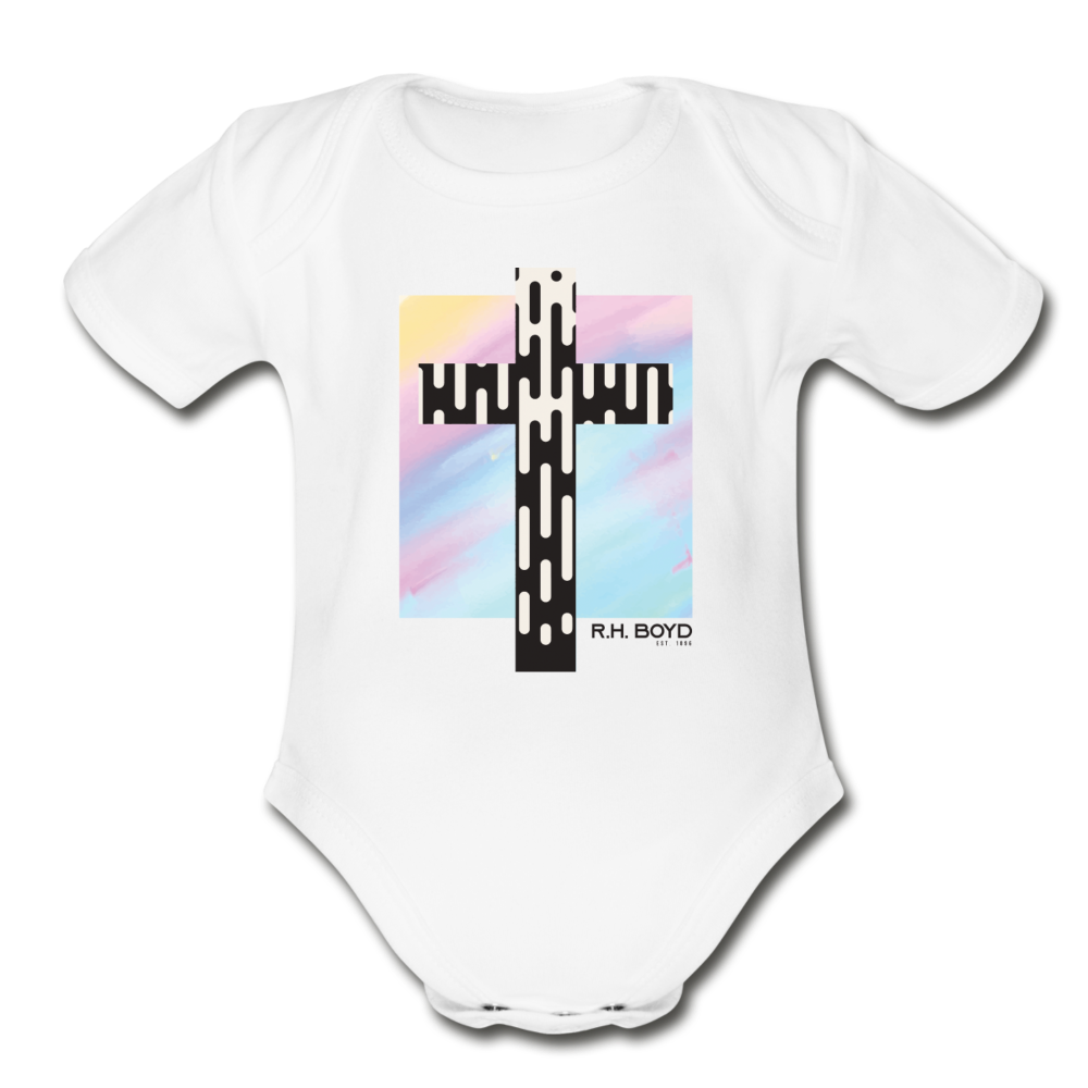Baby Colorful Cross – Multi/B – Short Sleeve Body Suit - white