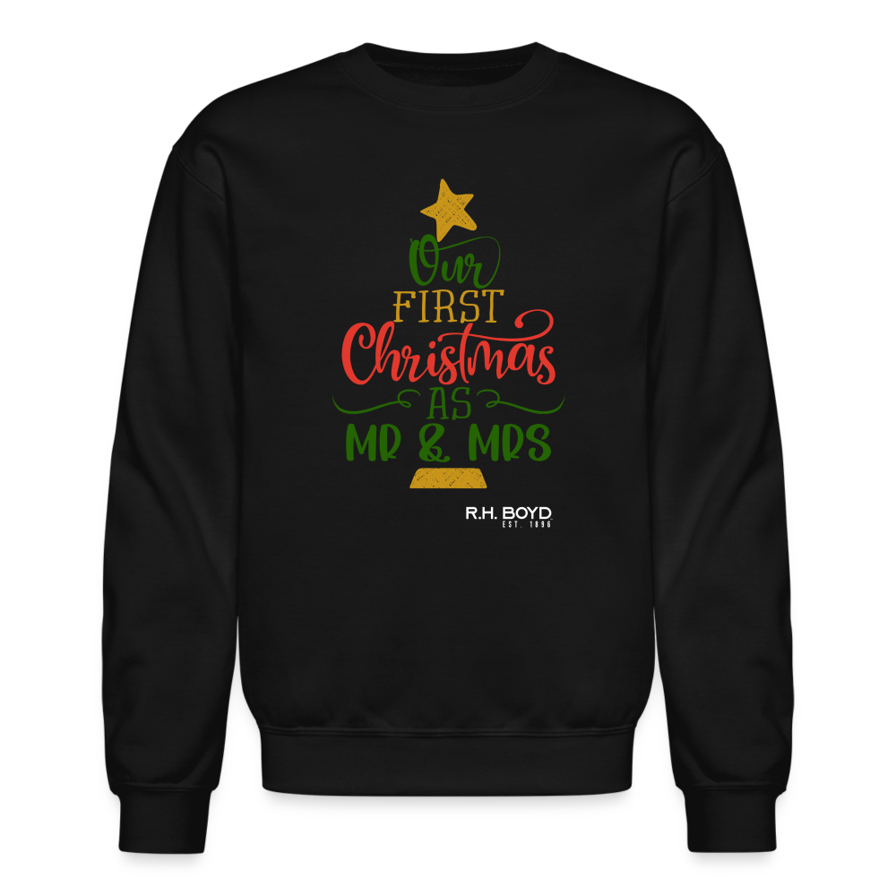 Our First Christmas as Mr. & Mrs. - Holiday Adult Sweatshirt - black